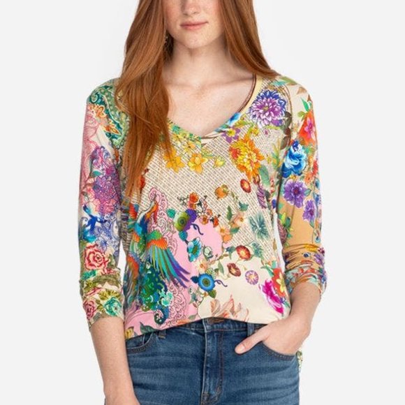 Johnny Was Tops - Johnny Was Light Dreamer Favorite Long Sleeve Tee Szs M & L